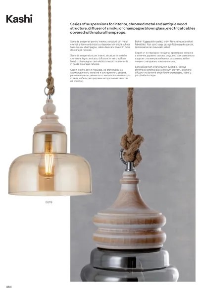 Redo 01-1399 - Lustră pe cablu KASHI 1xE27/42W/230V