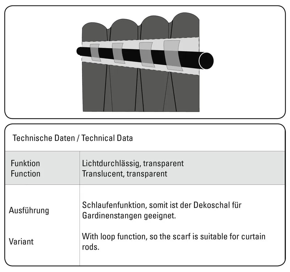 Draperie gri 245x140 cm Natur - Gardinia