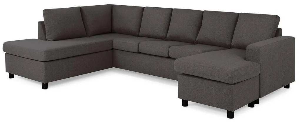 Colțar Scandinavian Choice C173Gri, Negru, 300x195x92cm, 130 kg, Picioare: Plastic