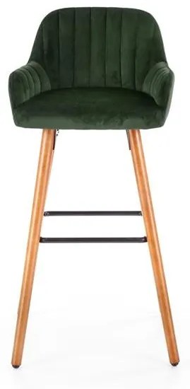 Scaun bar catifea H-93 verde – H 98 cm