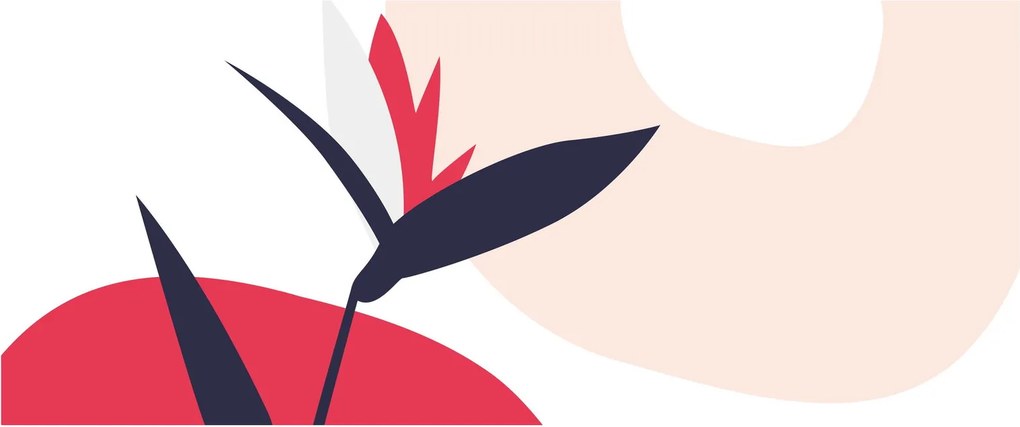 Tablou - Abstracție florală roz N⁰1 (120x50 cm)