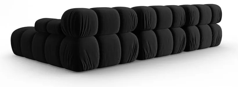 Canapea neagră cu tapițerie din catifea 285 cm Bellis – Micadoni Home