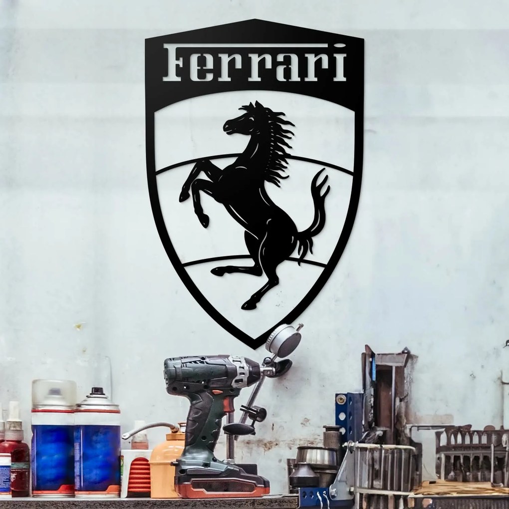 DUBLEZ | Sigla din lemn a mașinii - Logo Ferrari