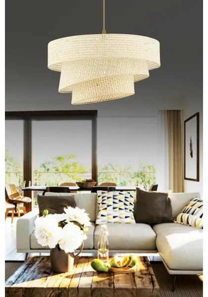 Lustră suspendată pe cablu COUPER 1xE27/60W/230V, crem