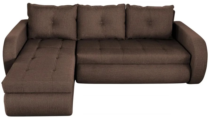Coltar extensibil reversibil Genoa Lux Chocolate 243x141x81 cm cu lada de depozitare