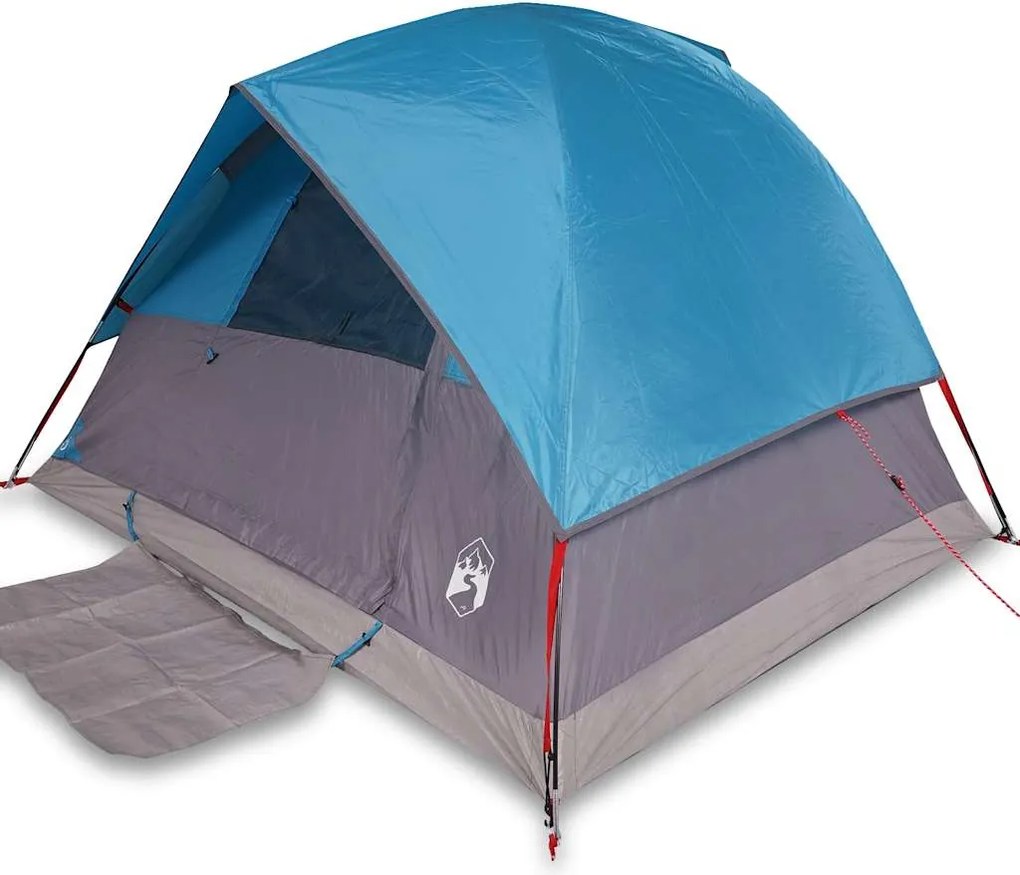 vidaXL Cort de camping cupolă pentru 3 persoane, albastru, impermeabil