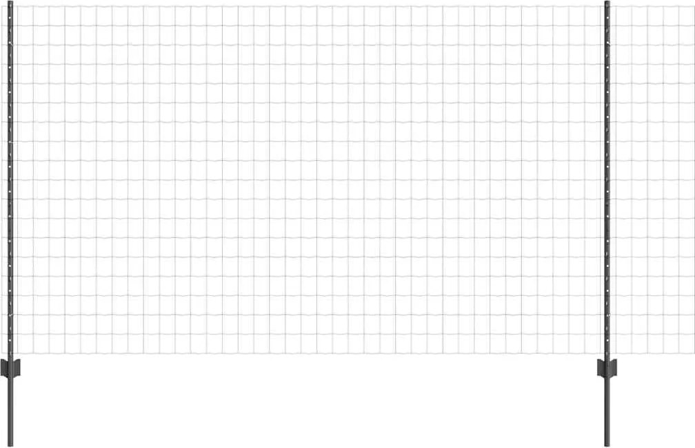 vidaXL Gard cu Stâlp Gri 1,4 x 10 m Oțel și PVC