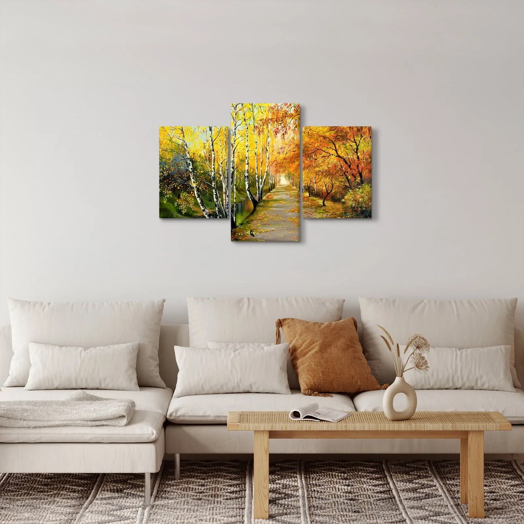 Tablou - Alee romantică de-a lungul apei, pictură în ulei (90x60 cm)