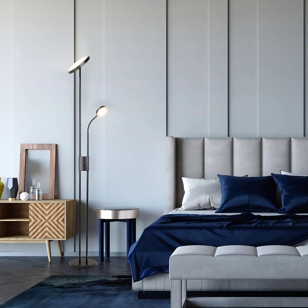 Lampadar LED, lampa de podea design modern Ophus negru mat