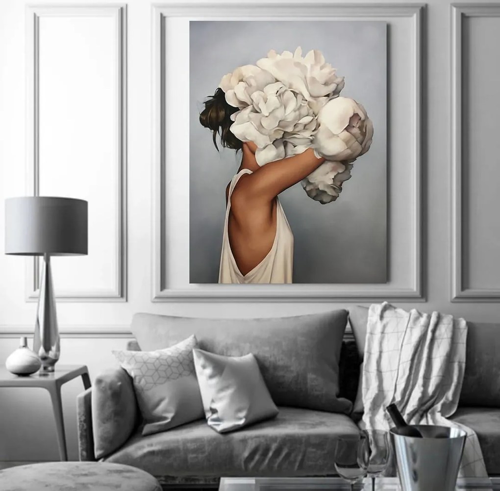 Tablou canvas Floral Girl 120x80 cm