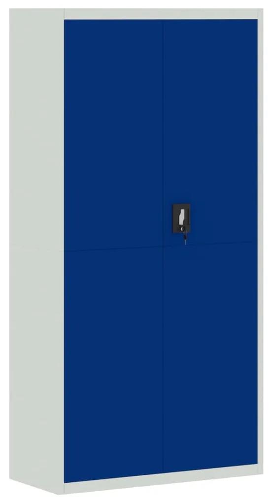 339758 vidaXL Fișet, gri deschis și albastru, 90x40x180 cm, oțel