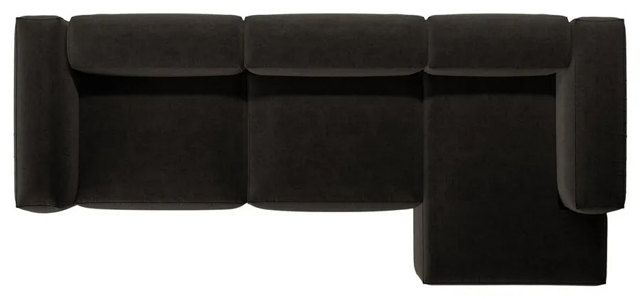 Colțar negru (cu colț pe partea dreaptă/cu șezlong) Bergamo – Cosmopolitan Design