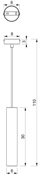 Lustră pe cablu RAITO 1xGU10/8W/230V alamă