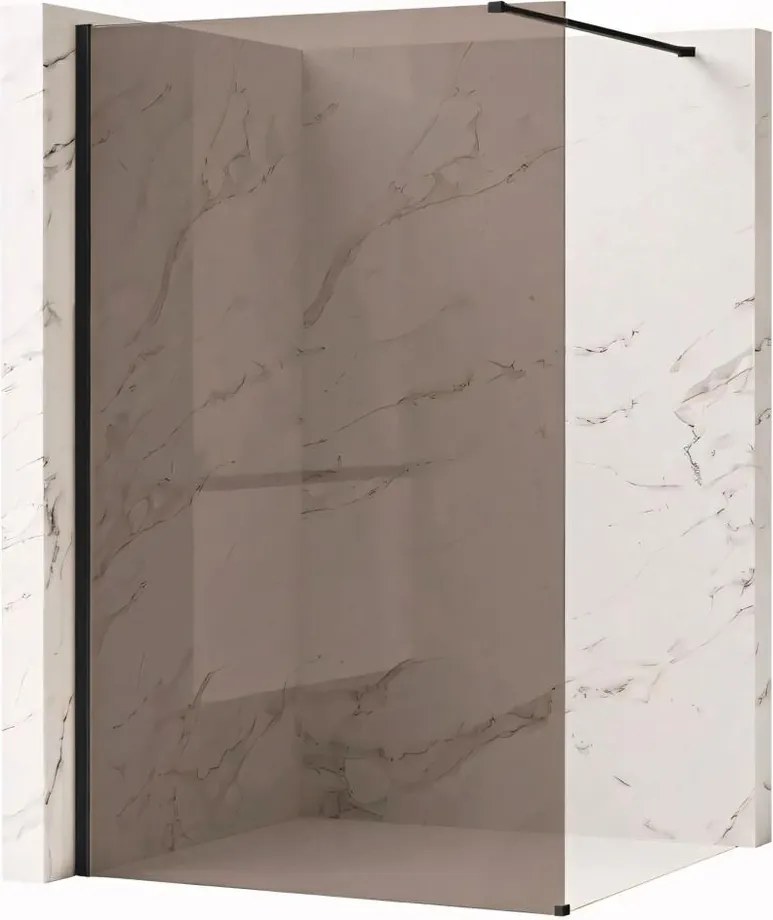 Paravan de dus fumuriu Rea Flexi Brown 100 cm negru