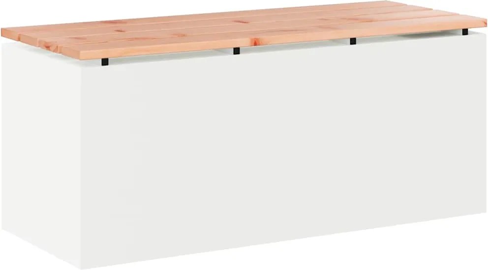 vidaXL Bancă de grădină Alb 100 x 40 x 43 cm Oțel