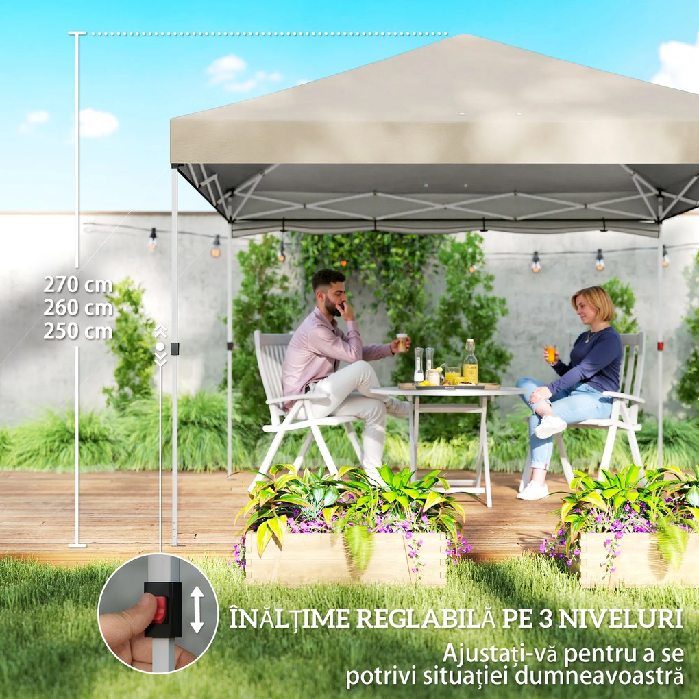 Pavilion Outsunny 3x3m, Impermeabil pentru Grădină și Petreceri în Aer Liber, Bej | Aosom Romania