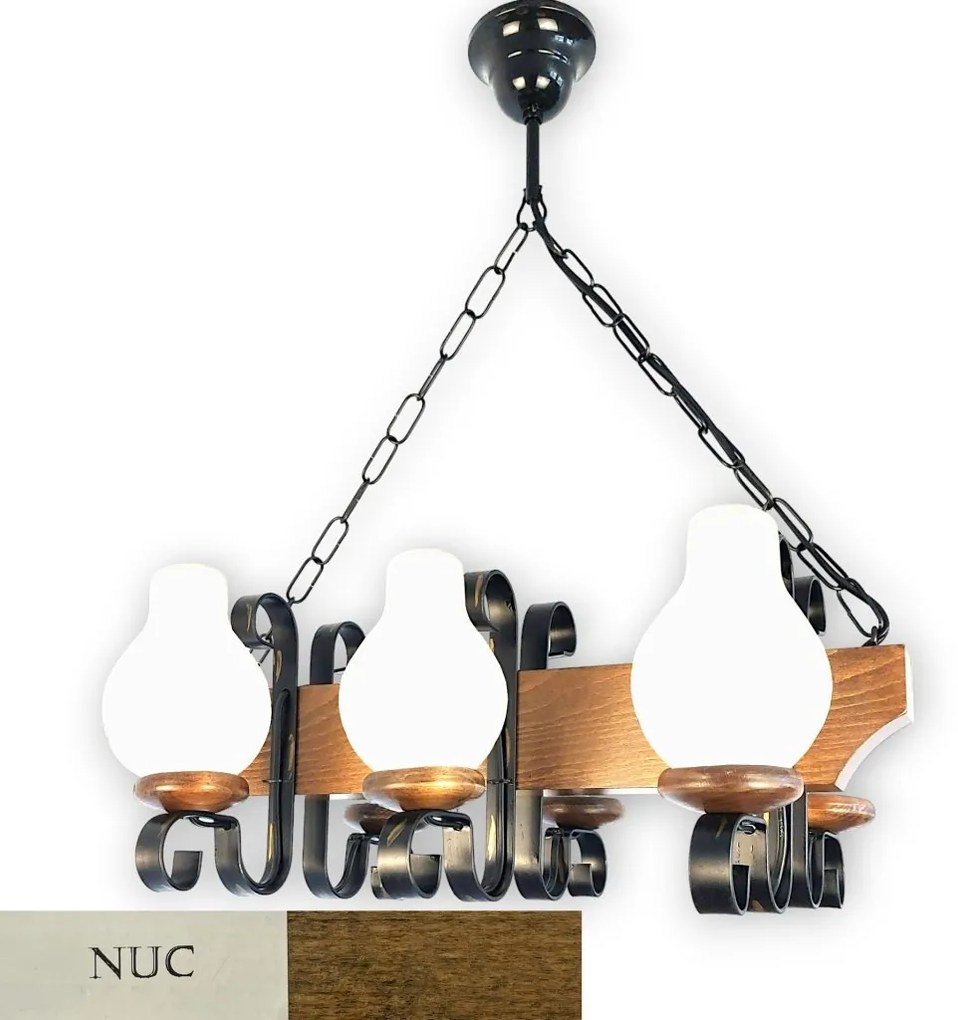 Candelabru rustic fabricat manual din lemn 6 brate Vela WOOD-VE-SP6