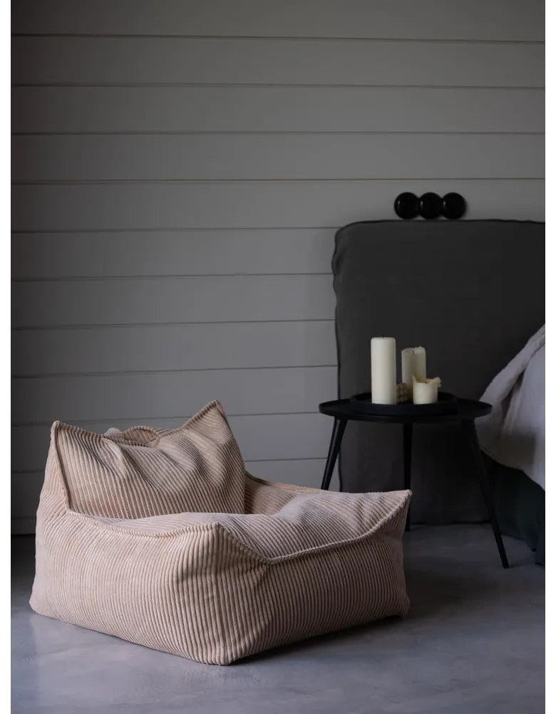 Fotoliu puf pentru copii maro deschis cu tapițerie din catifea reiată Chair – Wigiwama