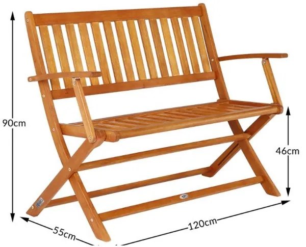 Deuba Bancă pliabilă 120 cm - eucalipt