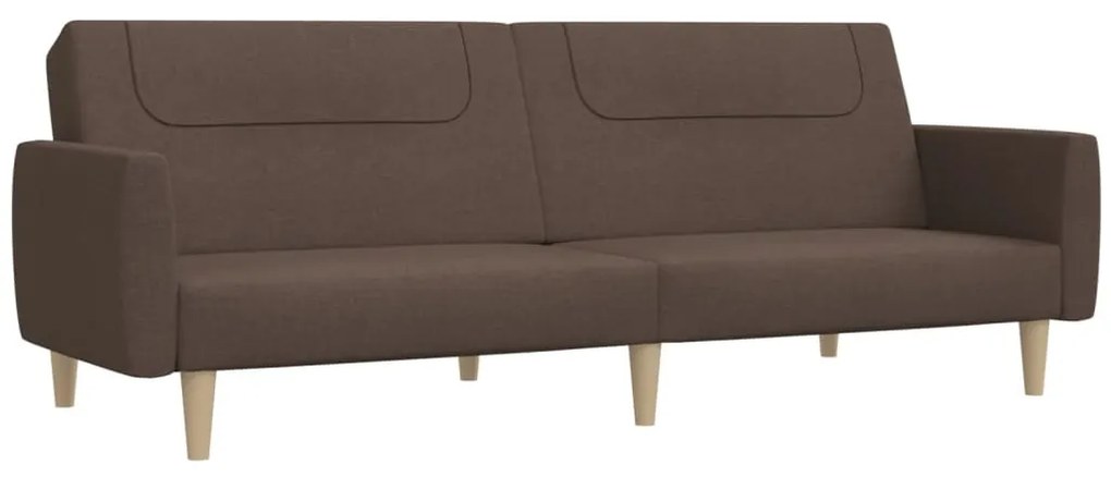 337413 vidaXL Canapea extensibilă cu 2 locuri, gri taupe, material textil