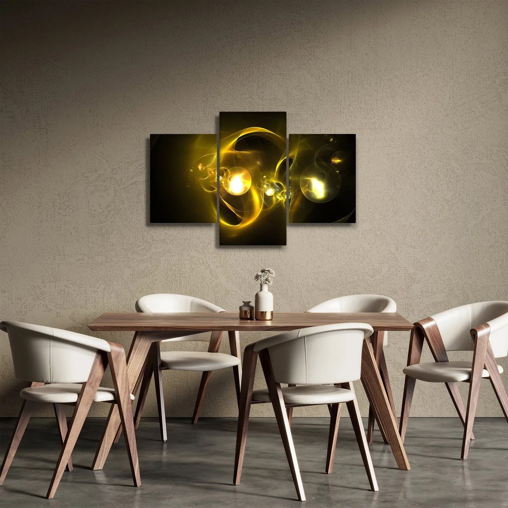 Tabloul abstract cu bile galbene (90x60 cm)