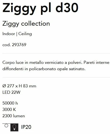 Plafoniera LED design modern Ziggy pl d30 neagra