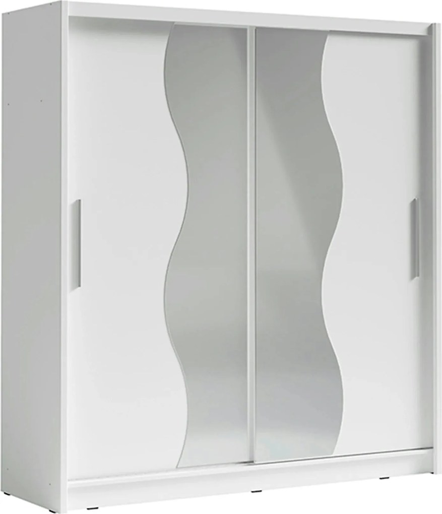Dressing BIRGAMO TYP 1, alb, DTD laminat, cu 2 usi, 205x63x215 cm