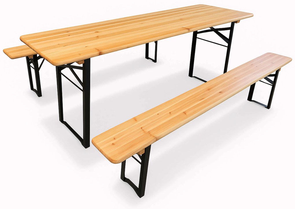 Set de bere 197x60 cm – Masă de grădină cu bănci pentru 8 persoane - 197cm x 60cm -