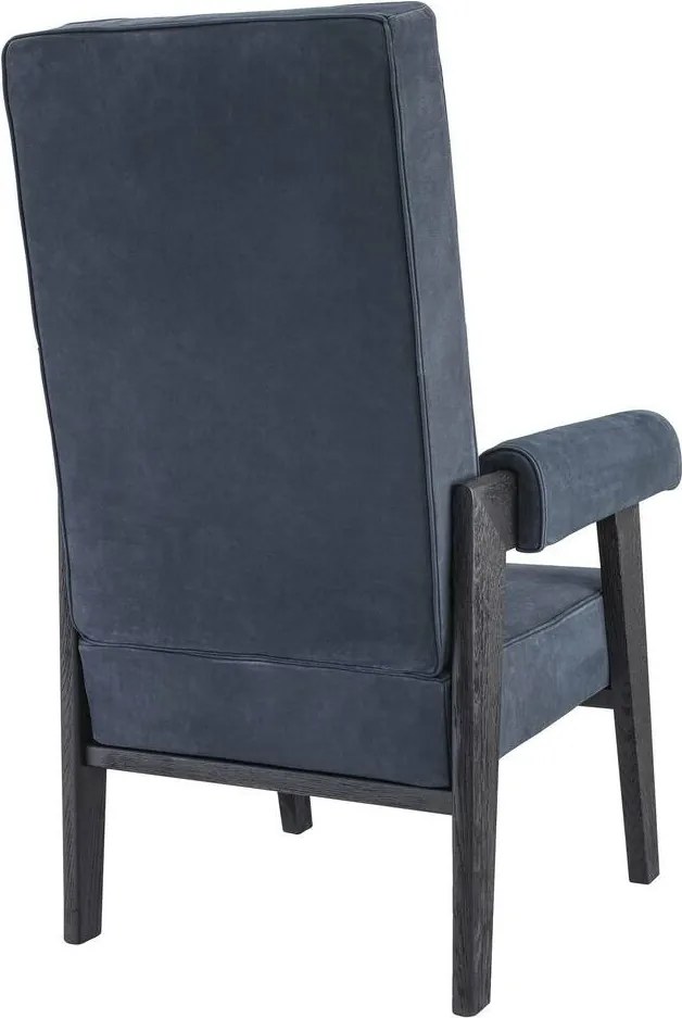 Fotoliu design clasic din piele naturala Milo, albastru 114504 HZ