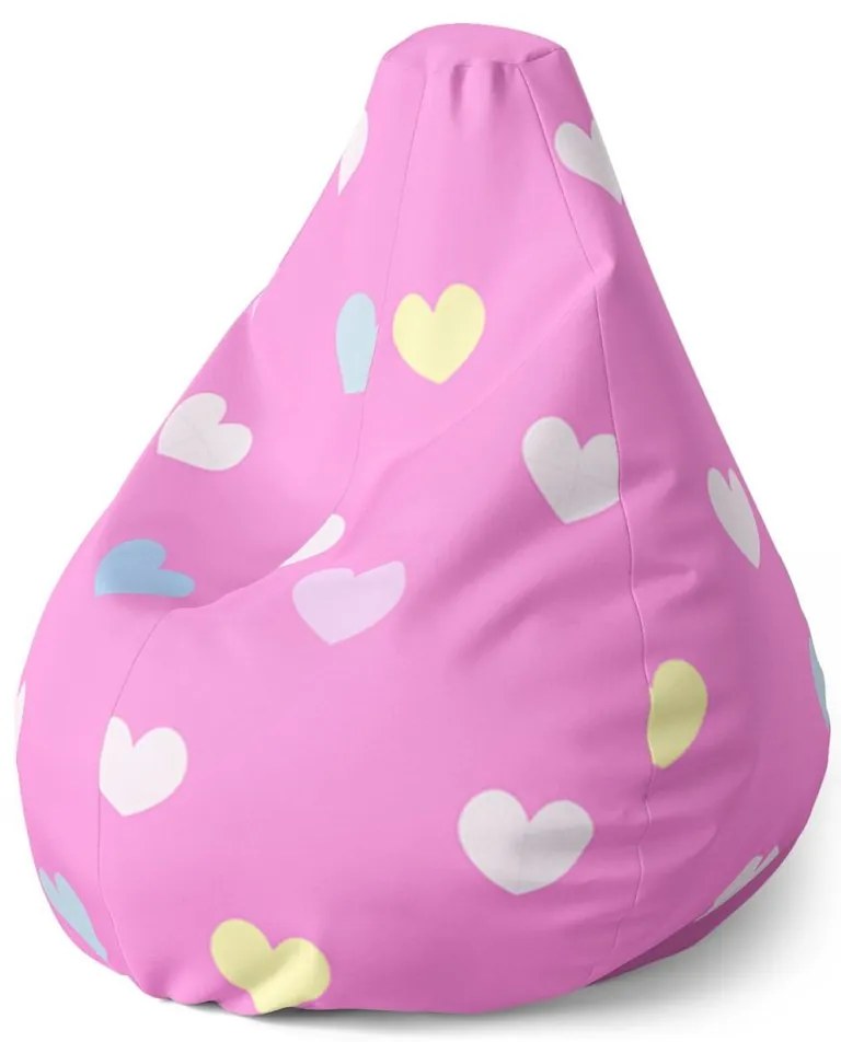 Sac de șezut Pear inimă pe roz - pentru copii, roz