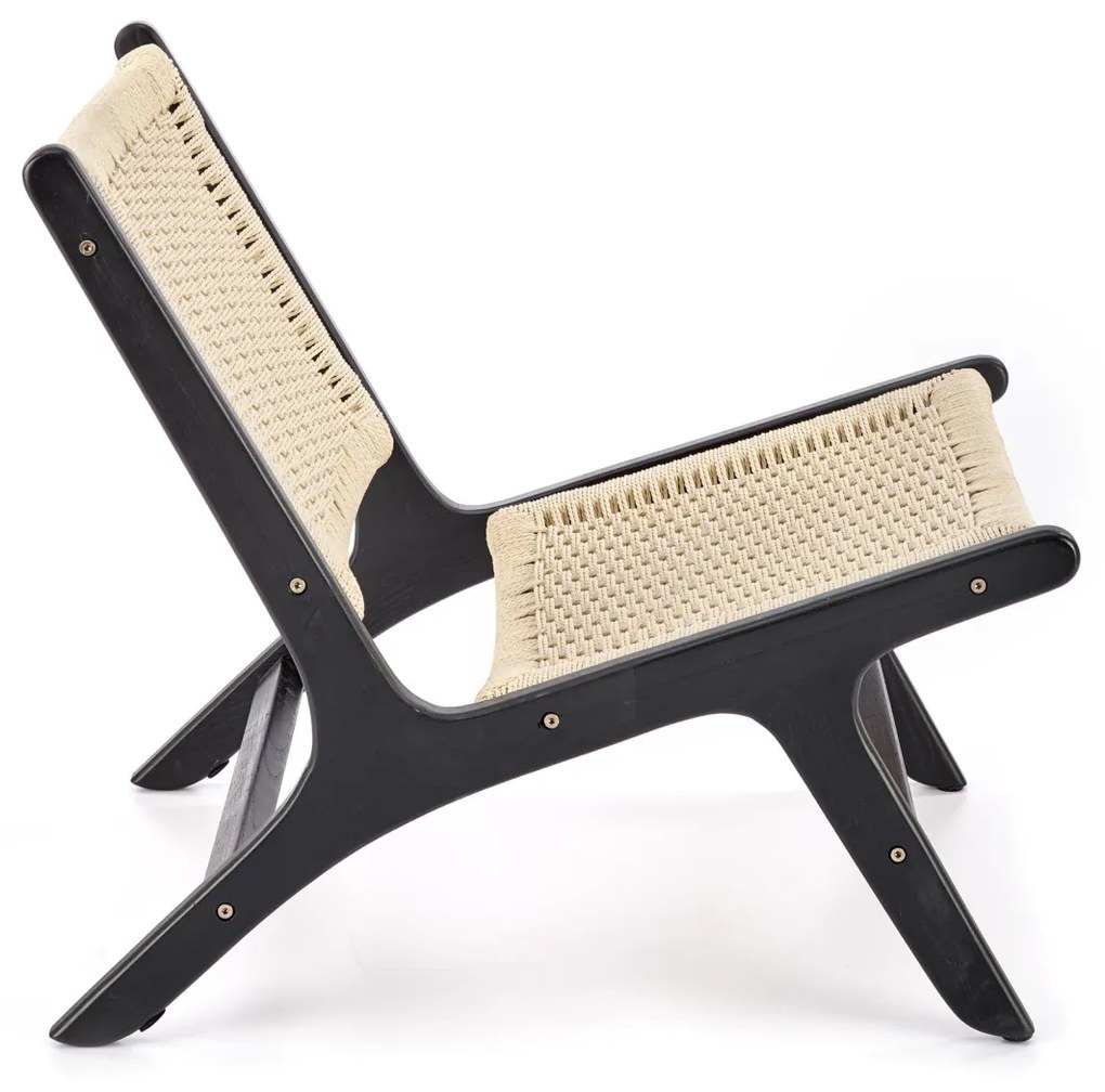 Fotoliu Foden natur/negru - H74 cm