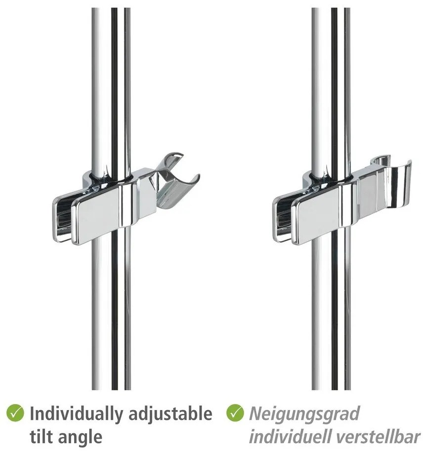 Suport pentru capul de duș argintiu lucios din oțel inoxidabil – Wenko