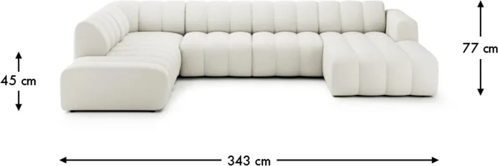 Colțar lemn masiv Bummel, 343 × 213 × 77 cm - Stânga