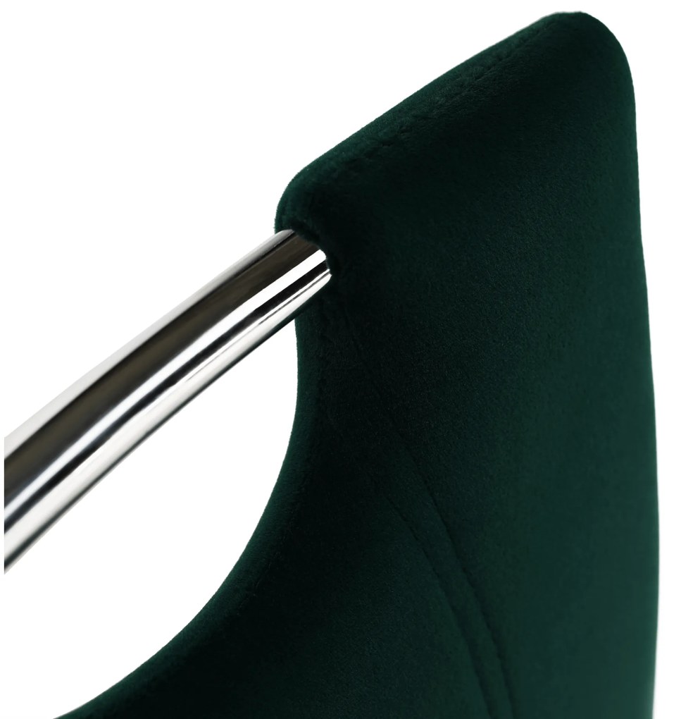 Scaun de masă, ţesătură de catifea smarald / crom, OLIVA NEW