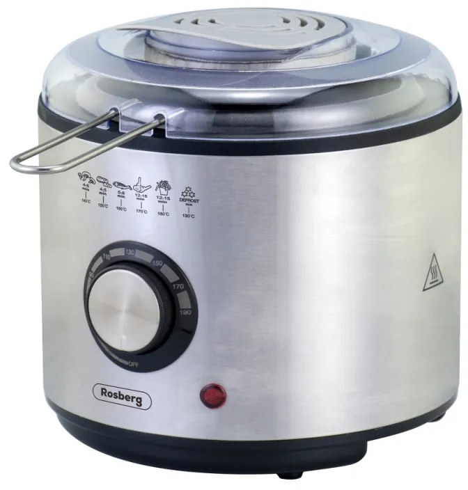 Friteuza cu ulei Rosberg R51980U, 1 L, 950W, Control temperatura, Filtru, Inox