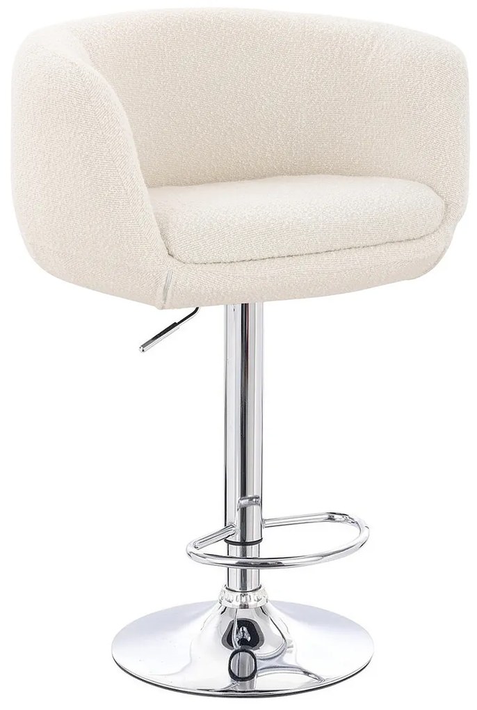 HR333W Scaun Boucle Crem cu Bază Cromata