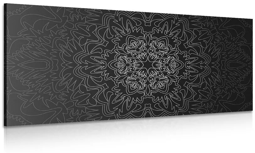 Tablou Mantala ornamentală în design alb-negru