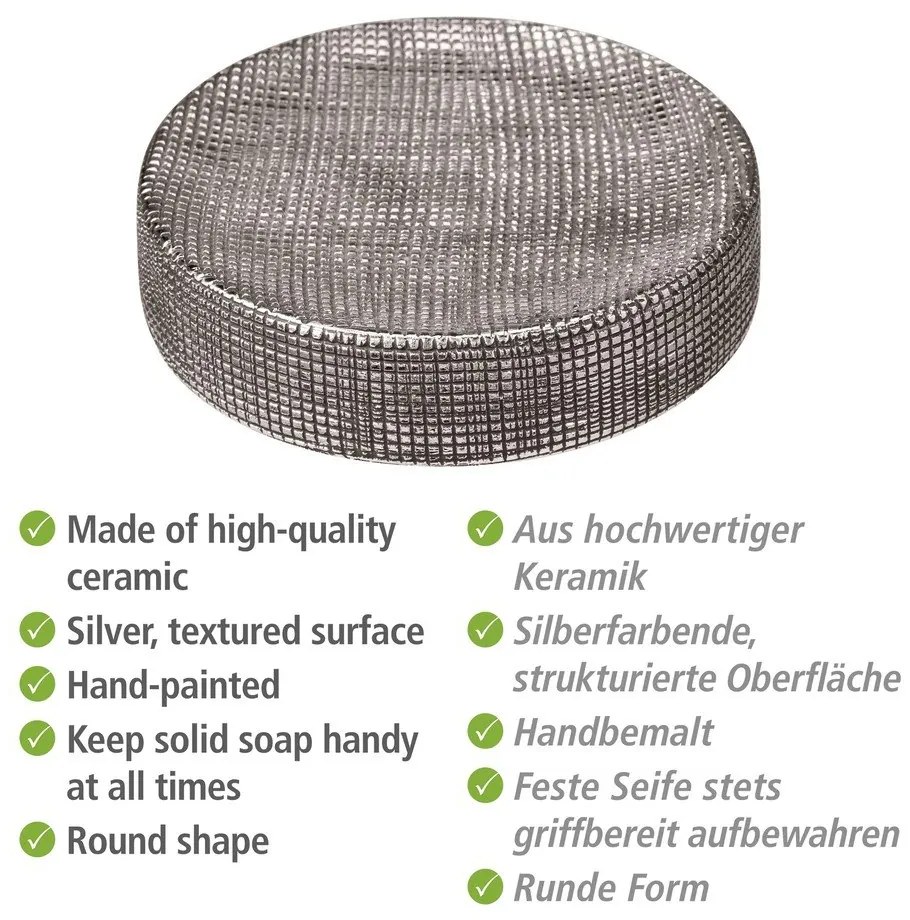 Săpunieră argintie din ceramică Rivara – Wenko