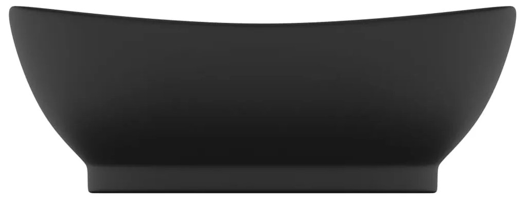 Chiuveta lux cu preaplin, negru mat, 58,5x39 cm ceramica, oval Negru mat