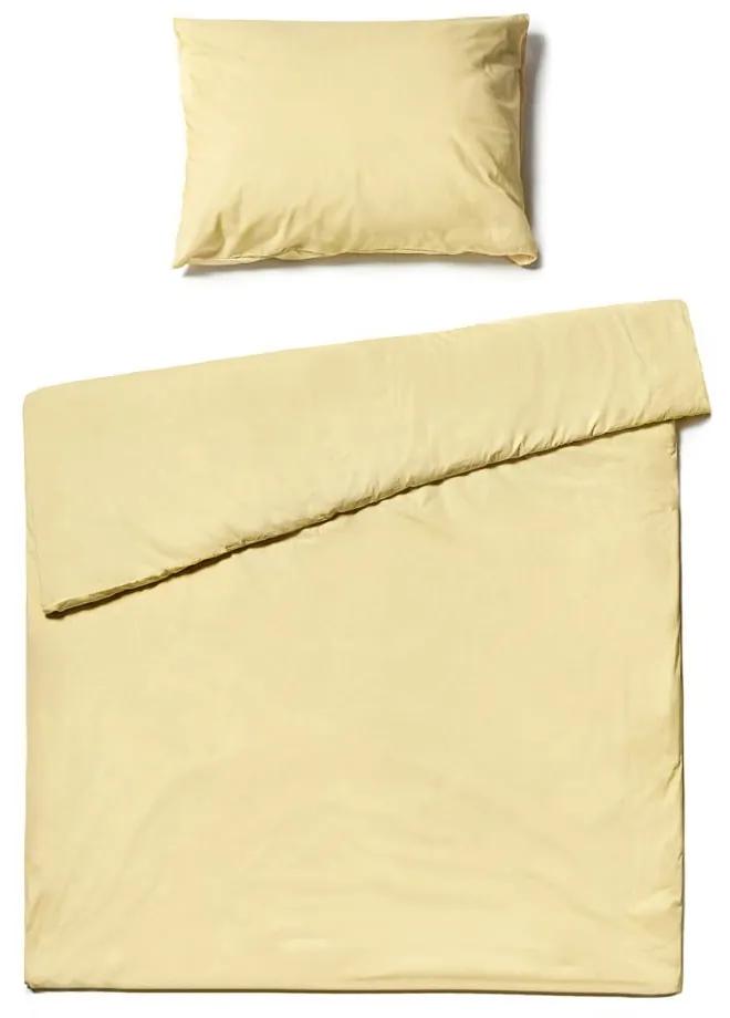 Lenjerie de pat din bumbac pentru o persoană Bonami Selection, 140 x 200 cm, galben vanilie