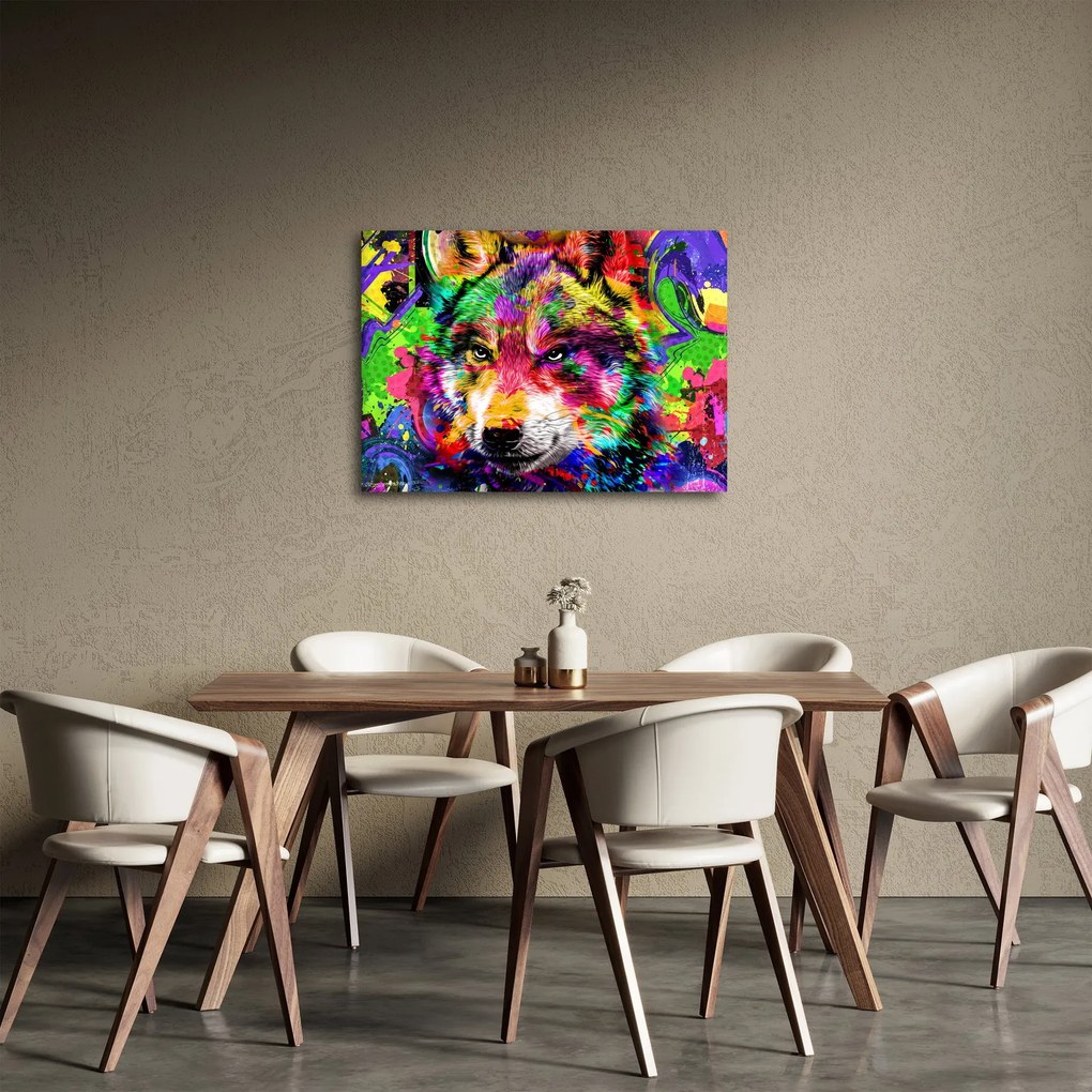 Tablou - Lupul cu graffiti (70x50 cm)