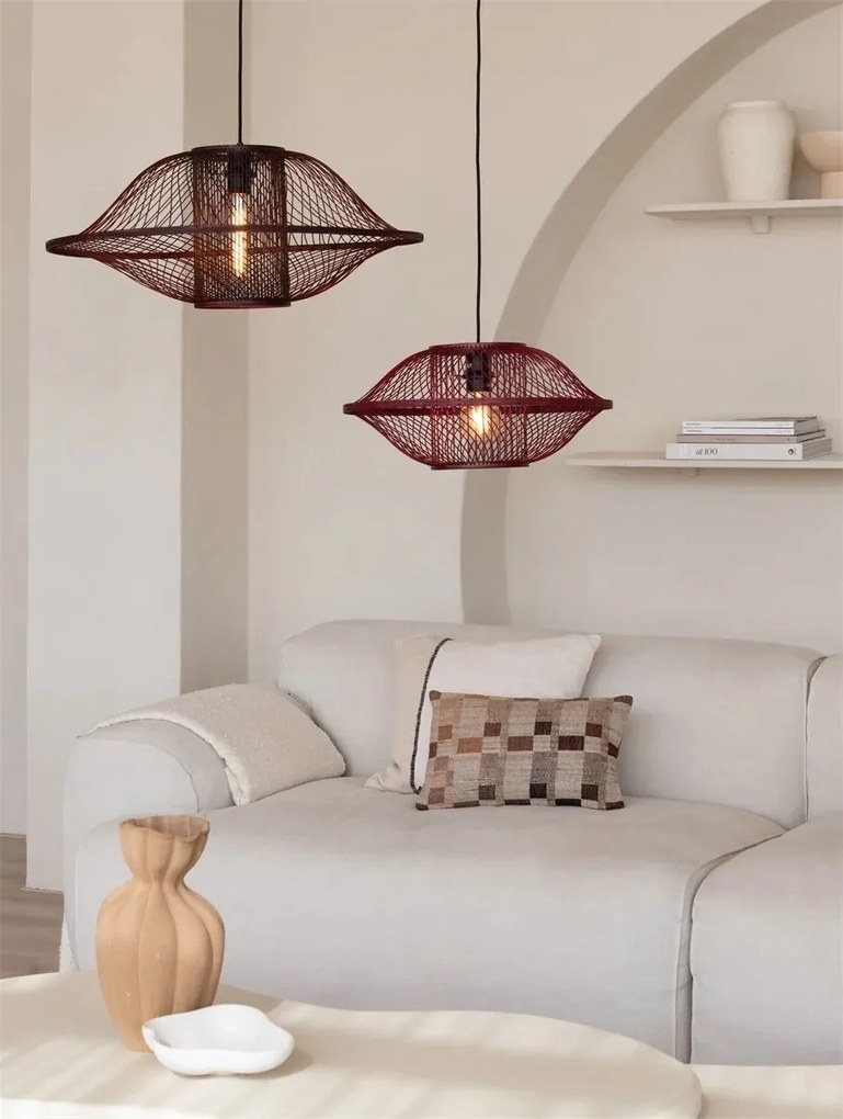 Lustra/Pendul Eco, Bambus, Maui visiniu, L