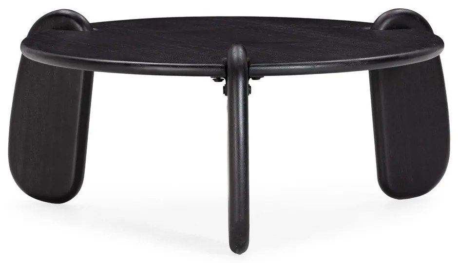 Măsuță de cafea neagră rotundă din lemn de mango ø 80 cm Tamira – MOME