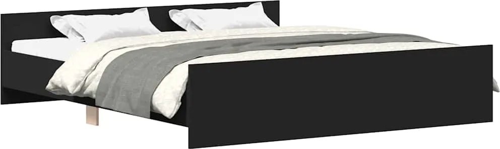 vidaXL Cadru de pat cu tăblie la cap/picioare, negru, 160x200 cm