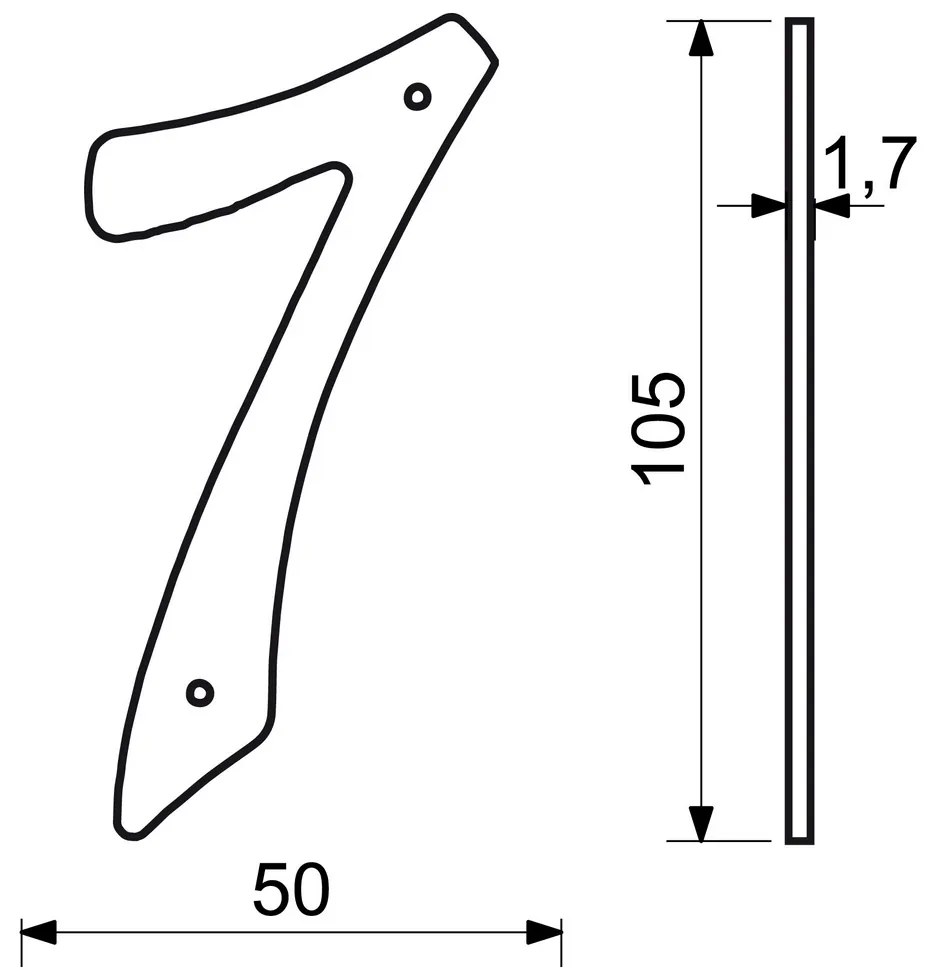 Număr casă 7", RN.105HR, negru"