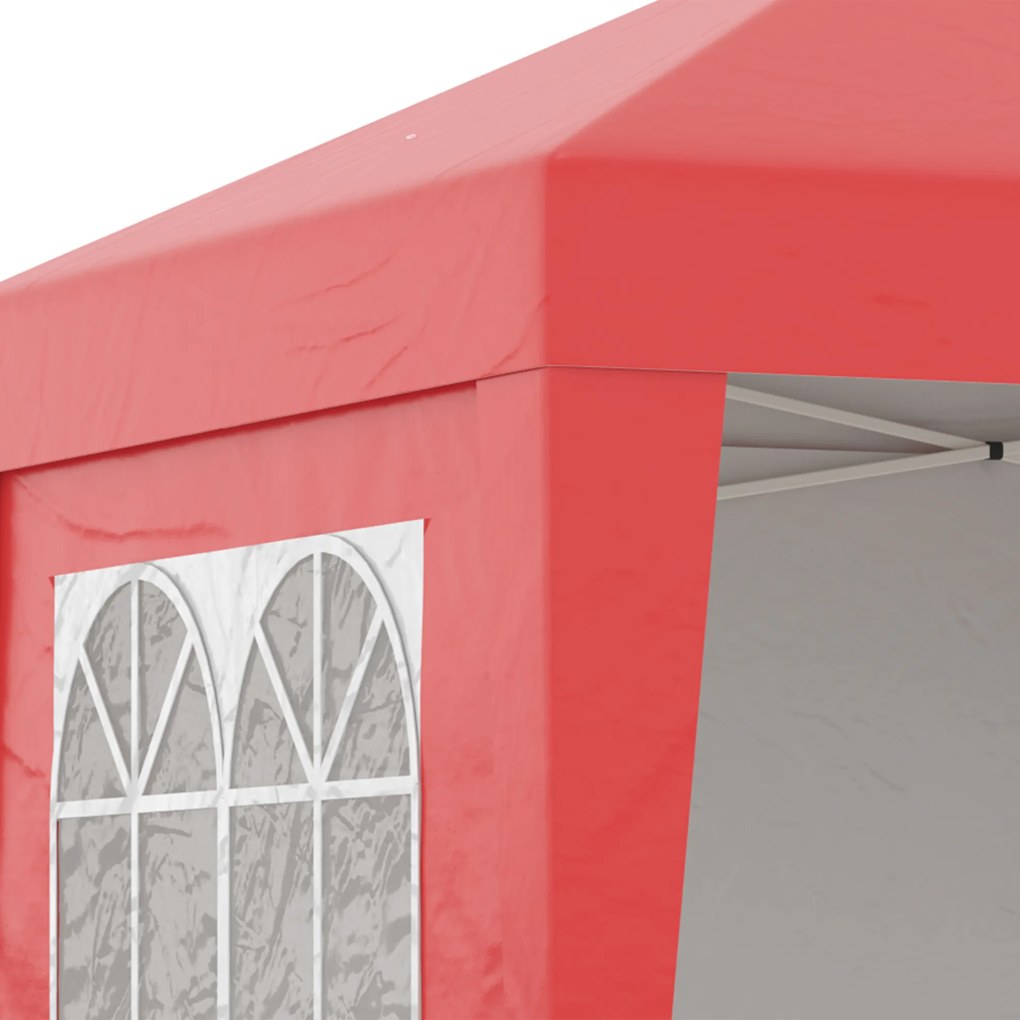 Outsunny Tonnelle barnum de grădină pop-up pliabil reglabil în înălțime protecție UV 30+ 3 părți laterale rouge | Aosom Romania