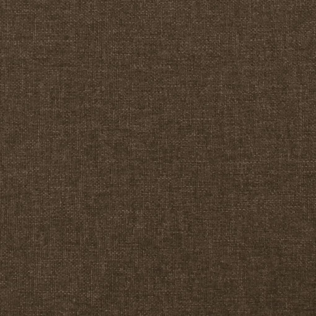 Cadru de pat cu tablie, maro inchis, 200x200 cm, textil Maro inchis, 200 x 200 cm, Culoare unica si cuie de tapiterie