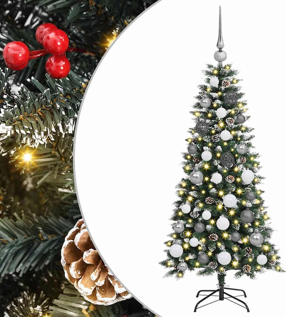 vidaXL Brad de Crăciun artificial Verde 120 cm PVC și Plastic și Oțel