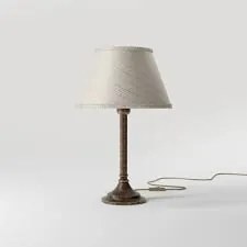 Veioza, Lampa de masa cu abajur elegant Ivory Striped