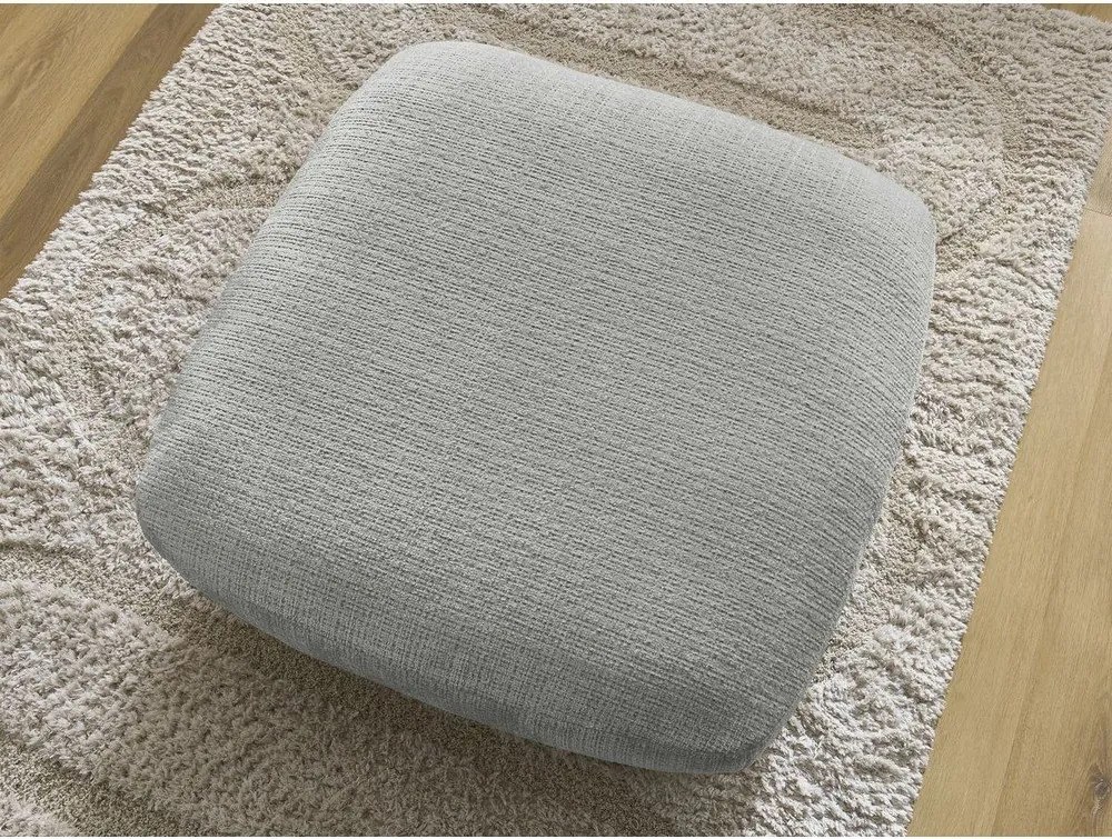 Taburet gri deschis cu tapițerie din chenille Leonore – Bobochic Paris